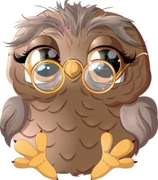 Beautiful owl drawing Stock Illustration