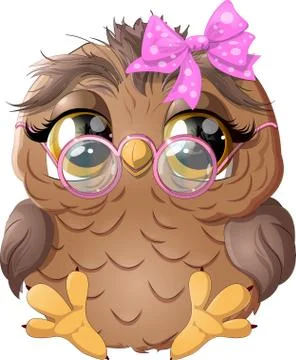 Beautiful owl drawing Stock Illustration