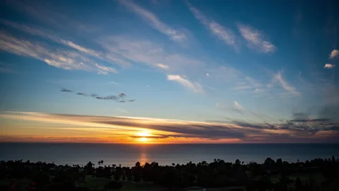 Beautiful Pacific Ocean Sunset Stock Footage 154436012