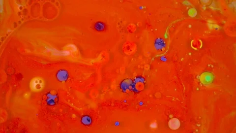 Beautiful Paint Surface Red, blue dots. Color Moving Multicolored 库存影片 82971987