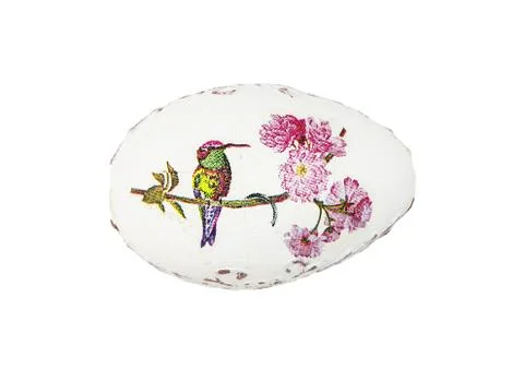 Beautiful painted Easter egg with bird Stock Photos