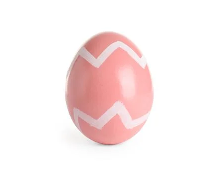 Beautiful painted Easter egg on white background Stock Photos