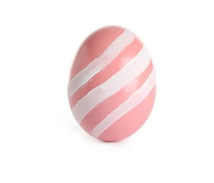 Beautiful painted Easter egg on white background Foto stock