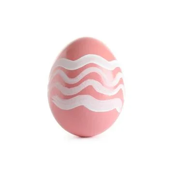 Beautiful painted Easter egg on white background Stock Photos