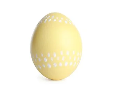 Beautiful painted Easter egg on white background Stock Photos