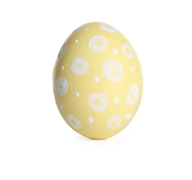 Beautiful painted Easter egg on white background Stock Photos