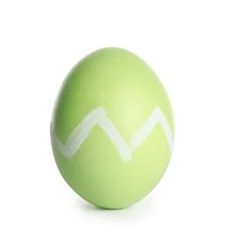 Beautiful painted Easter egg on white background Stock Photos