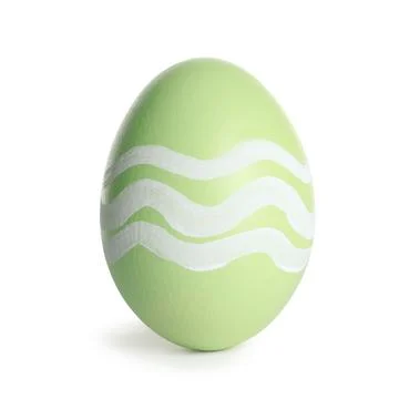 Beautiful painted Easter egg on white background Stock Photos