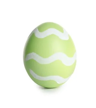 Beautiful painted Easter egg on white background Stock Photos