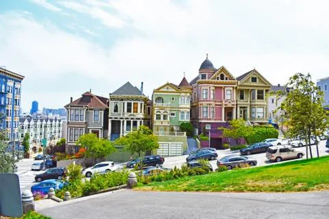 The Beautiful Painted Ladies of San Francisco, CA Stock Photos