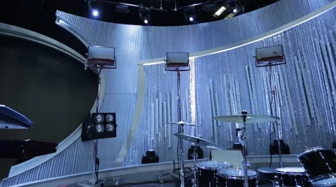 Beautiful Pan of Instruments on a Stage Stock Footage 46861373