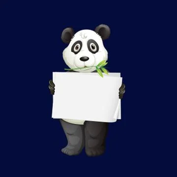 Beautiful panda with blank sheet Stock Illustration