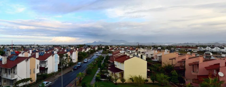 Beautiful panorama with cloudscape Stockfoto's