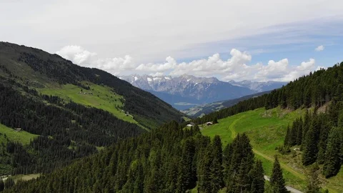 Beautiful Panorama View in the Tyrolean Mountains - Aerial Flight Stock Footage 90648074