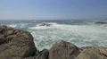 A beautiful panorama of waves crashing the solid rocks, Porto 4k or 4k+ Resolution