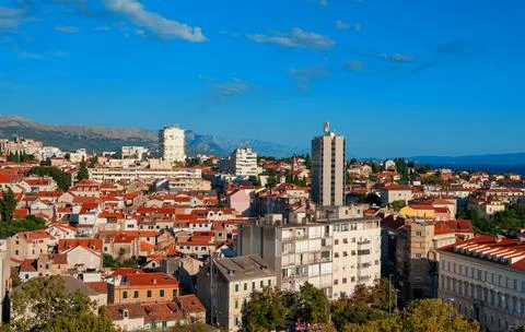 Beautiful panoramic cityscape view of Split, Croatia. Stock Photos
