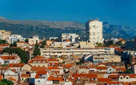 Beautiful panoramic cityscape view of Split, Croatia. Stock Photos