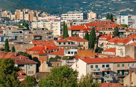 Beautiful panoramic cityscape view of Split, Croatia. Stock Photos