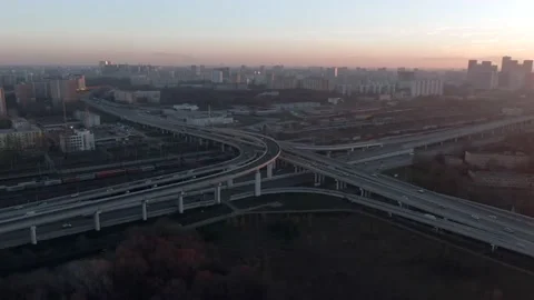 Beautiful panoramic landscape infrastructure of modern city from great height Video stock 143370822