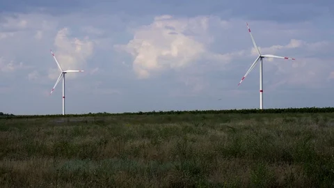 Beautiful panoramic shot of ecology saving environment renewable energy source Stock Footage 95320778