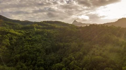 Beautiful panoramic shot of Mount Warning in the distance Stockfoto's