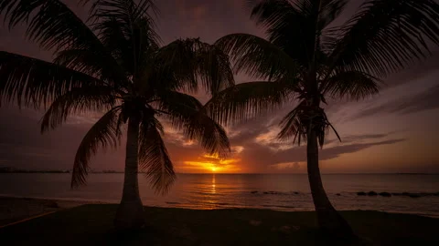 Beautiful panoramic sunset timelapse from Puerto Rico at summer 2022 in 4k. Stock Footage 218049995