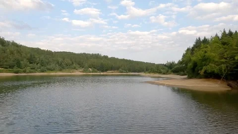 Beautiful panoramic view of a calm mountain lake Video stock 345650936