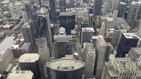 Beautiful panoramic view of the Chicago skyline featuring iconic skyscrapers Stock Footage 344956988