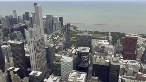 Beautiful panoramic view of the Chicago skyline featuring iconic skyscrapers Video stock 344957013