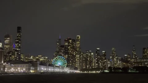 Beautiful panoramic view of the Chicago skyline featuring iconic skyscrapers Stock Footage 344957154