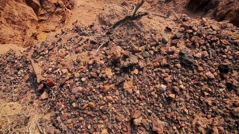 Beautiful panoramic view of the colored desert rocky mountains with Persian Gulf Stock Footage 104857760