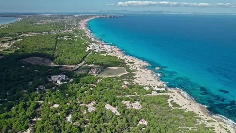 Beautiful panoramic view of the Formentera Island on the Balearic Islands, Spain Stock Footage 203836199
