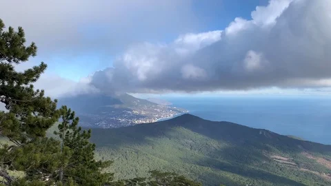 Beautiful panoramic view of Mount Ai-Petri. Stock Footage 122200574