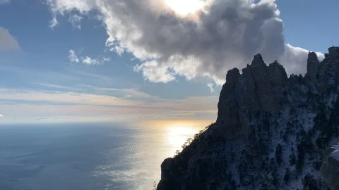 Beautiful panoramic view of Mount Ai-Petri. Stock Footage 122200581