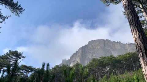 Beautiful panoramic view of Mount Ai-Petri. Stock Footage 122200608