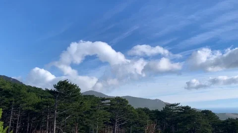 Beautiful panoramic view of Mount Ai-Petri. Stock Footage 122200620