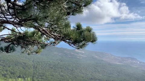Beautiful panoramic view of Mount Ai-Petri. Stock Footage 122200742