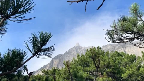 Beautiful panoramic view of Mount Ai-Petri. Stock Footage 122200785
