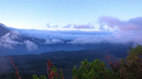 Beautiful, panoramic view from mount Batur volcano, Bali Stock Footage 40701746