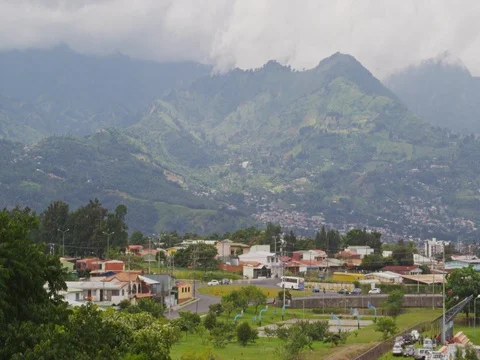 Beautiful panoramic view from the mountain. Costa Rica Stock Footage 83311710