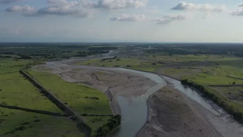Beautiful panoramic view of the mountain river, landscape Stock Footage 151159260