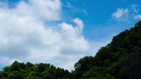 Beautiful panoramic view of mountains with clouds moving in the sky. Stock Footage 314688030