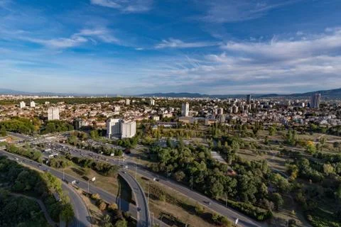 Beautiful panoramic view over Sofia cityscape , Bulgaria ,Europe Stock Photos
