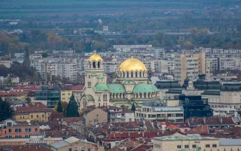 Beautiful panoramic view over Sofia cityscape , Bulgaria ,Europe Stock Photos