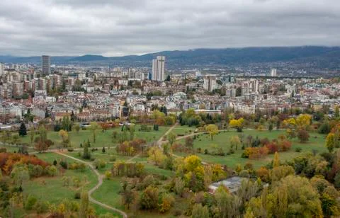 Beautiful panoramic view over Sofia cityscape , Bulgaria ,Europe Stock Photos
