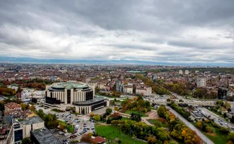 Beautiful panoramic view over Sofia cityscape , Bulgaria ,Europe Stock Photos