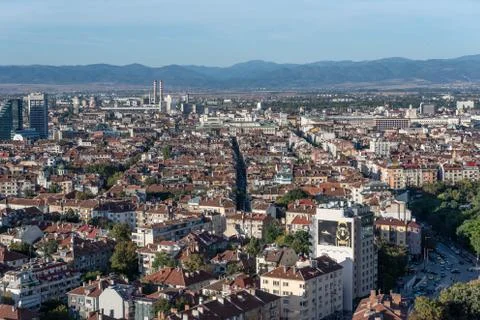 Beautiful panoramic view over Sofia cityscape , Bulgaria ,Europe Foto stock