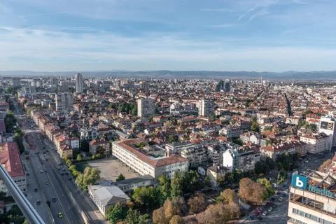 Beautiful panoramic view over Sofia cityscape , Bulgaria ,Europe Stock Photos