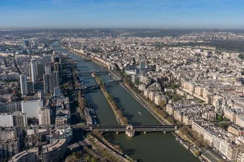 Beautiful panoramic view of Paris from the Eiffel Tower Stock Photos