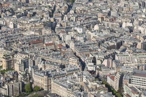 Beautiful panoramic view of Paris from the Eiffel Tower Stockfoto's